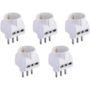 Adattatore da Presa Electraline 5pezzi - Spina Tripla 230V