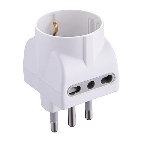 Adattatore Triplo Electraline 230V - prese 1Schuko 2 10/16A