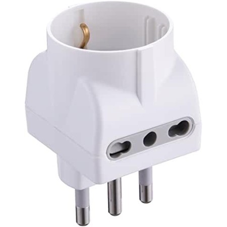 Adattatore Triplo Electraline 230V - prese 1Schuko 2 10/16A