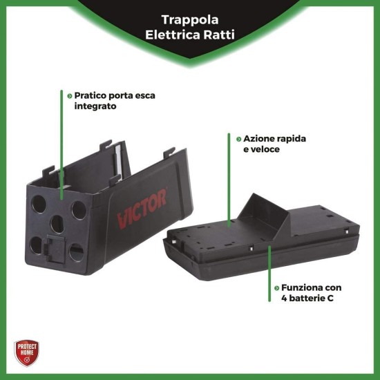 trappola elettrica per topi pratico porta esaca e porta batteria
