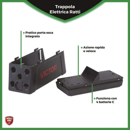 trappola elettrica per topi pratico porta esaca e porta batteria