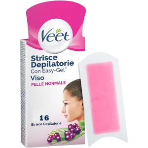 confezione strisce depilatorie veet con 1 striscia depilatoria in primo piano