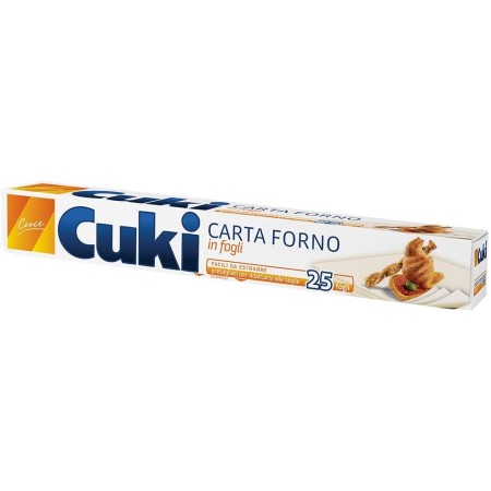 Carta Forno Cuki 25 Fogli tagliati - antiaderente e naturale