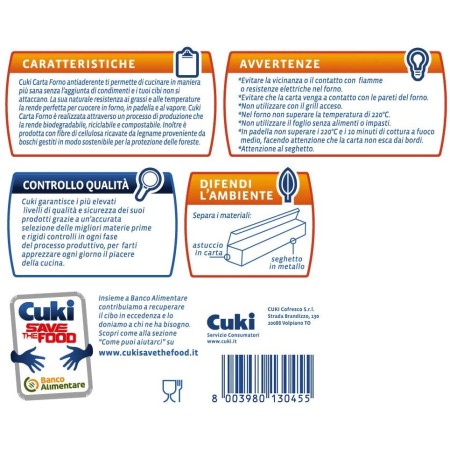 Informazioni dettagliate della Carta Forno Cuki