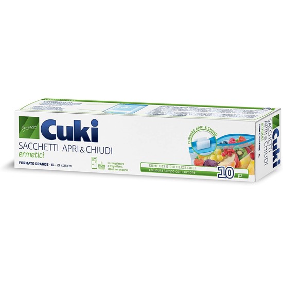 Cuki Sacchetti per Alimenti Apri e Chiudi 3Lt-10pz