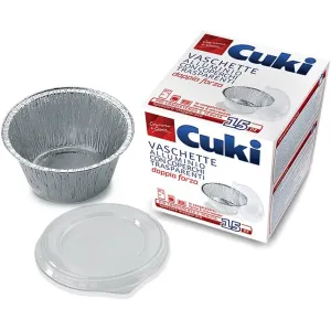 Cuki Vaschette Budino Tortino in Alluminio Con Coperchio -15pz
