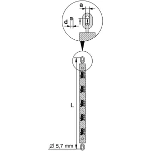 Catena Viro Cementata 6x60cm - Catena Antifurto moto o Bici 2