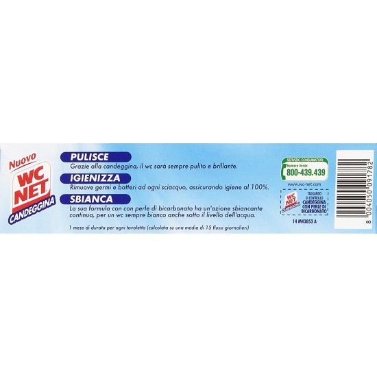 punti di forza stampati sulla confezione delle tavolette wc net