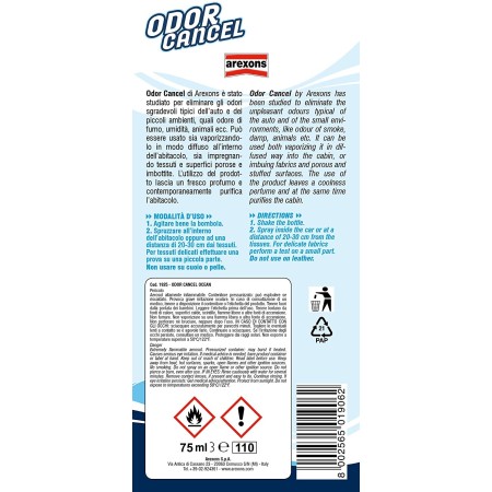 Informazioni su odor cancel di Arexons Igienizzante e Deodorante Auto