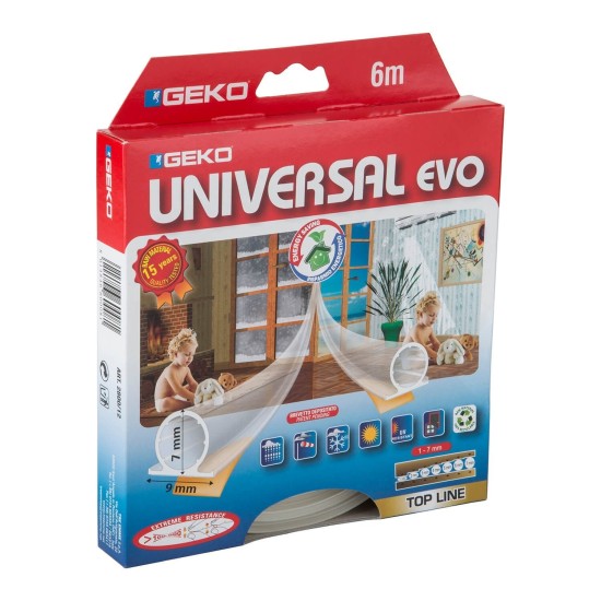 Confezione Guarnizione in gomma adesiva trasparente Geko – Paraspifferi per porte in legno.