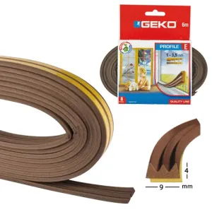Scatola Paraspifferi finestre Geko 6 m in gomma EPDM marrone. 2