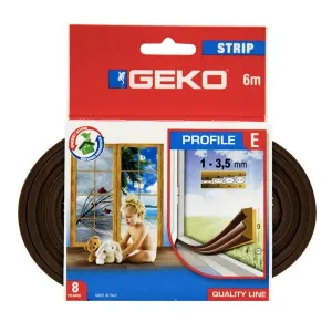 Scatola Paraspifferi finestre Geko 6 m in gomma EPDM marrone.