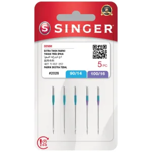Aghi da cucire Singer 2026 -5 pz per Jeans e Tessuti Pesanti