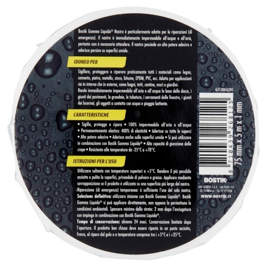 Informazioni e Istruzioni d'uso per Bostik Gomma Liquida Nastro