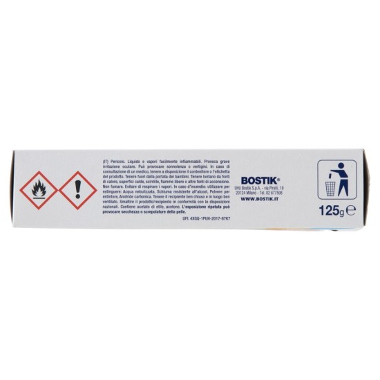 indicazioni di pericolo Bostik Supertrasparente 125g