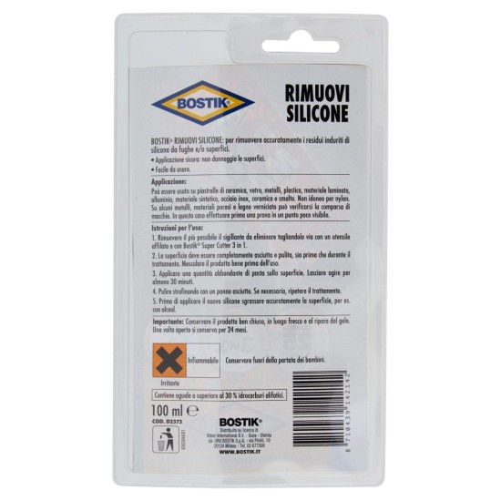 Istruzioni e Modalità d'uso di Bostik Rimuovi Silicone 100 ml
