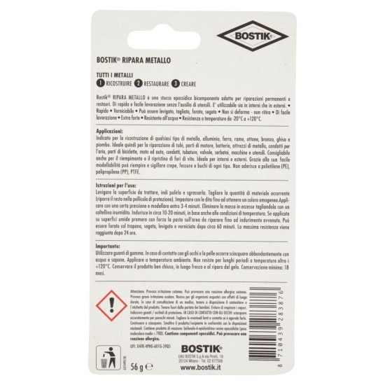 Confezione Retro Bostik Ripara Metallo Stucco Epossidico