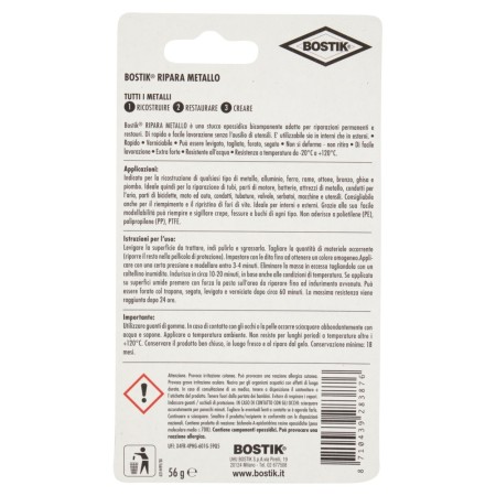 Confezione Retro Bostik Ripara Metallo Stucco Epossidico