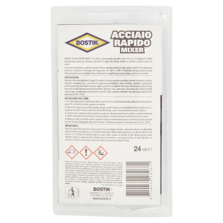 Informazioni sulla confezione di Bostik Acciaio Rapido mix 24ml