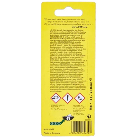 Informazioni su confezione UHU Colla Adesivo Plus Endfest 90 minuti