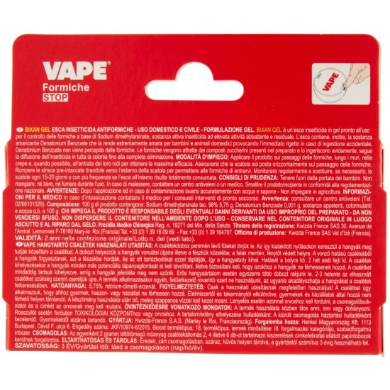 Trappola formiche Vape Esca Insetticida Formiche 2pz