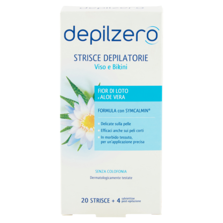 Strisce Depilatorie Depilzero Per Viso e Bikini - 20 strisce