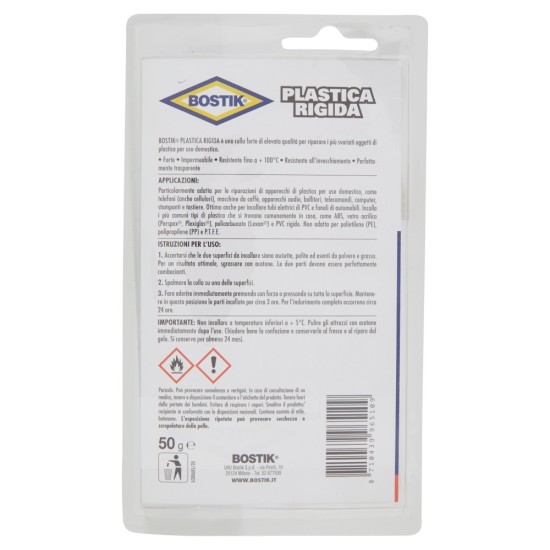 Informazioni e Avvertenze sull'utilizzo della colla per Plastica Rigida Bostik
