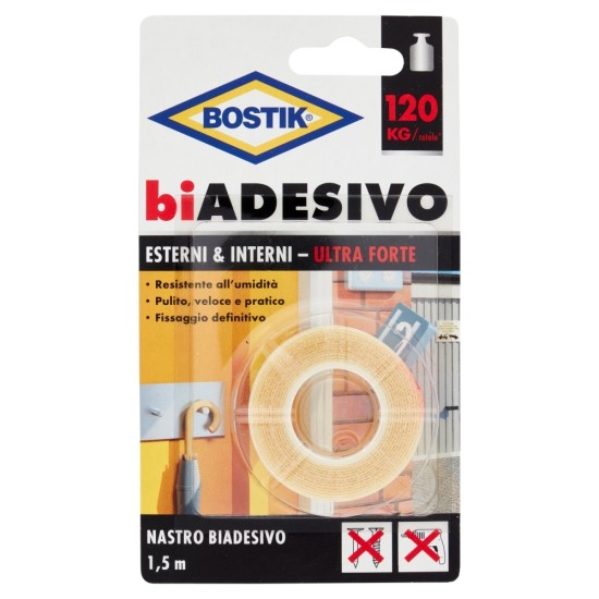 Nastro Biadesivo Bostik 19x1,5m - Scotch Nastro ultra forte