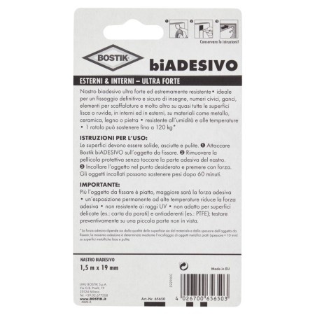Informazioni Nastro Biadesivo Bostik per interni ed esterni