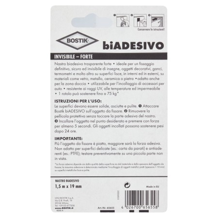 Informazioni e modalità d'uso di  Bostik Nastro Biadesivo Invisibile