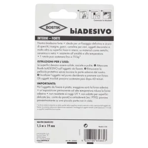 Biadesivo Bostik Interni - Rotolo Biadesivo forte 19mmx1,5m 2