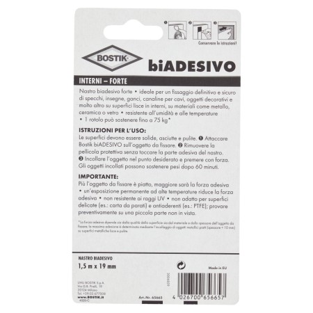 Informazioni, Avvertenze e modalità d'uso di Bostik Biadesivo Interni