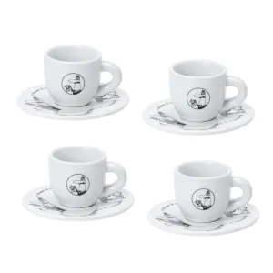 Tazzine Bialetti Espresso Carosello 4 Tazzine 4 Piattini