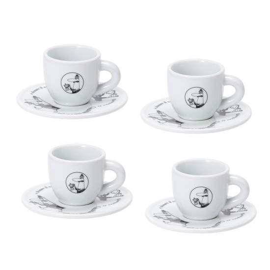 Tazzine Bialetti Espresso Carosello 4 Tazzine 4 Piattini