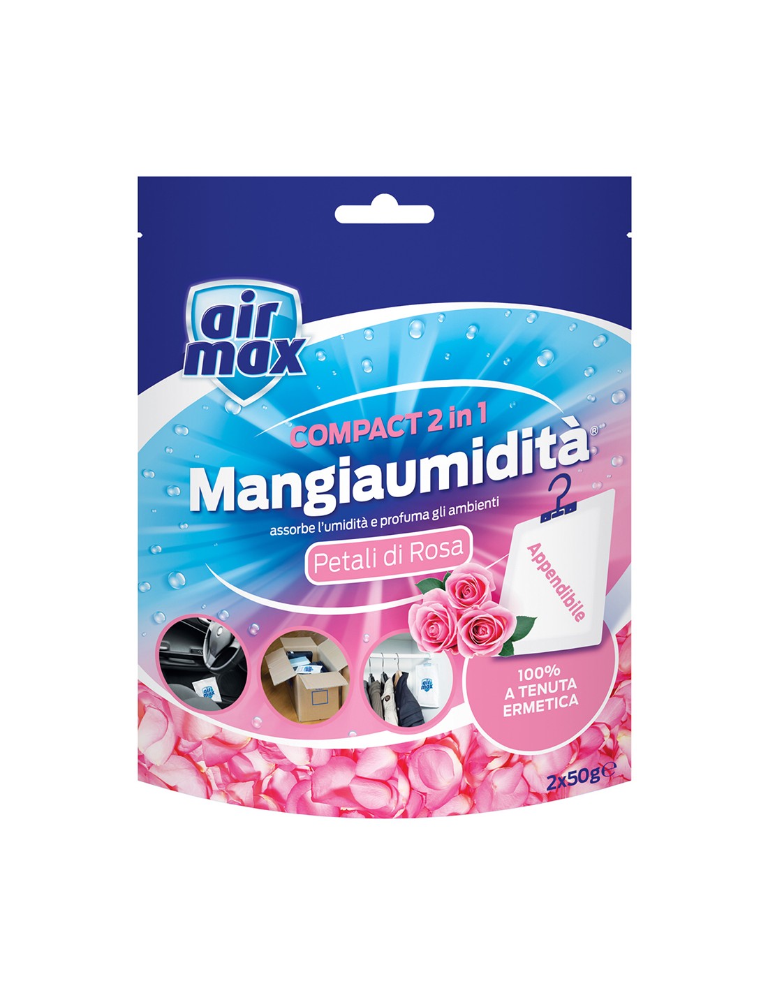Air Max Mangia Umidita' Appendibile 2in1 Petali di Rosa 2x50gr