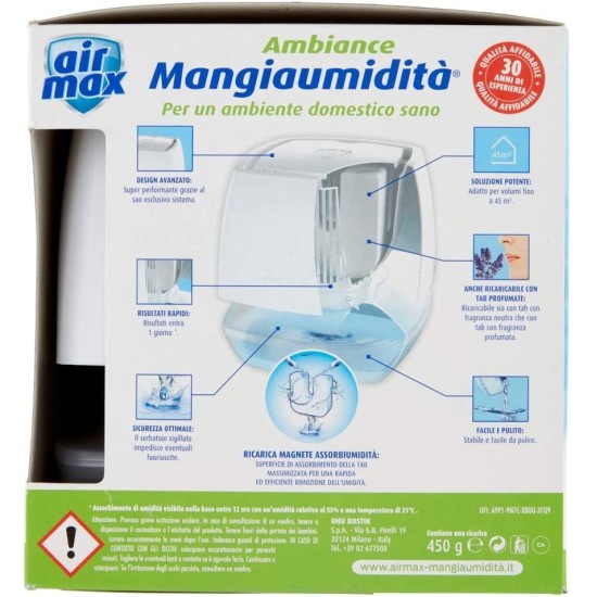Modalità d'uso del Dispositivo Air Max Anti umidità Ambiance