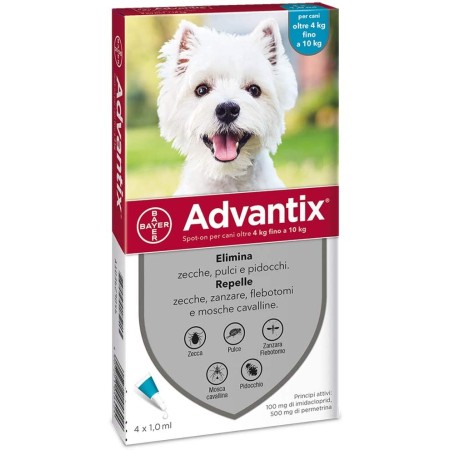 Advantix Antiparassitario da 4 a 10Kg - 4 Pipette per cani