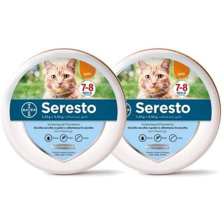 Seresto Collare Antiparassitario Per Gatti elimina Pulci e Zecche 2pz