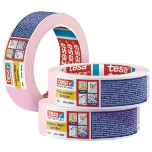 Nastro Mascheratura Tesa Precision Rosa 25x50m per Superfici Delicate 2