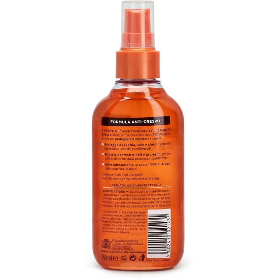informazioni su confezione Bilboa Olio Solare Per Capelli Multiprotezione - 150 ml