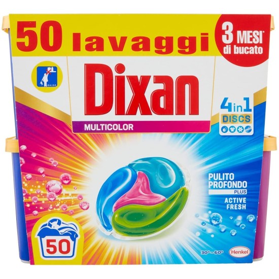 Dixan Offerta Promo Dixan Discs 4 in 1 Active Fresh Multicolor - 50 Lavaggi