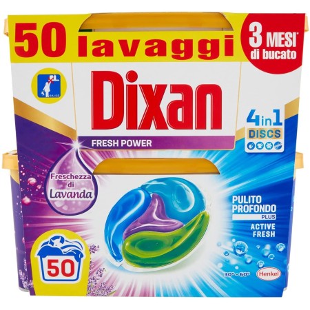 Dixan Offerta Promo Dixan Discs 4 in 1 Active Fresh Lavanda - 50 Lavaggi