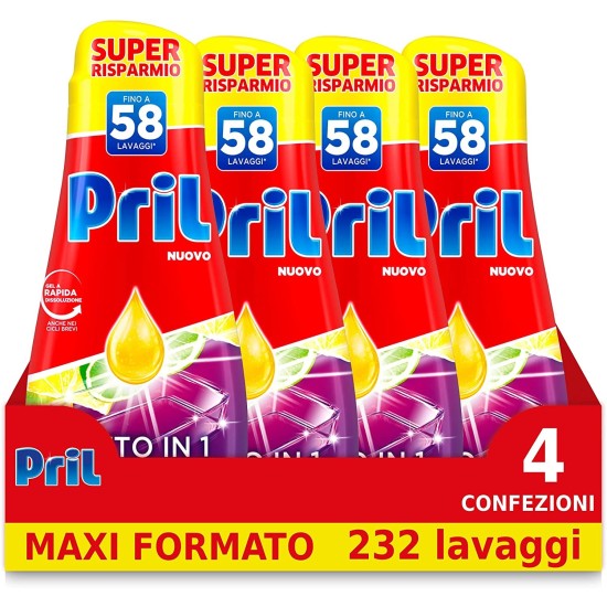 Pril Lavastoviglie Gel 232 Lavaggi