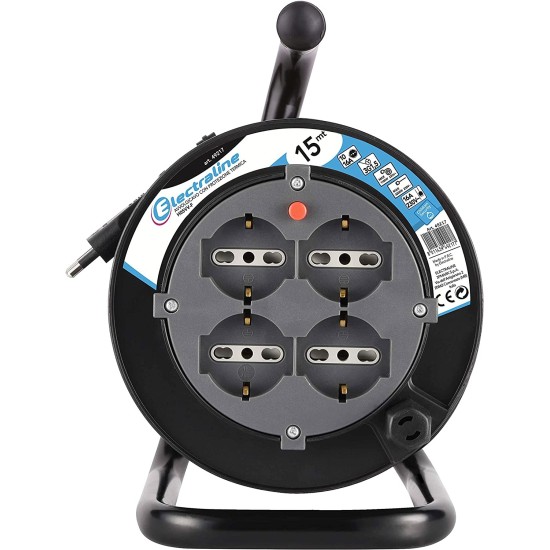 Prolunga Avvolgicavo 15 metri con 4 pèrese universali