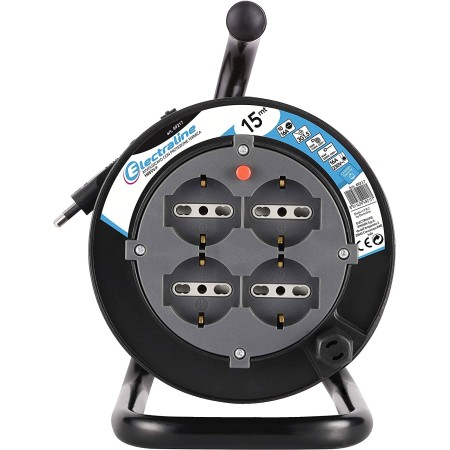 Prolunga Avvolgicavo 15 metri con 4 pèrese universali