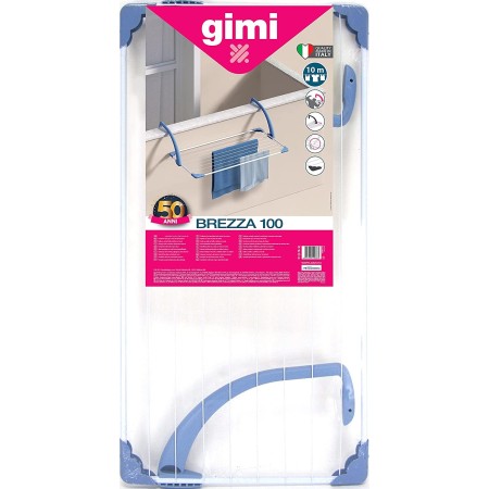 Gimi Brezza 100 Stendibiancheria in Alluminio, Stendino da 10m