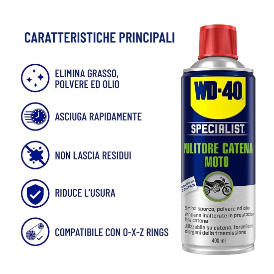 Wd40 Pulitore Catena  dettaglio dei 5 benefici