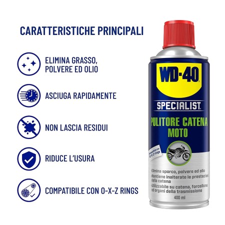 Wd40 Pulitore Catena  dettaglio dei 5 benefici