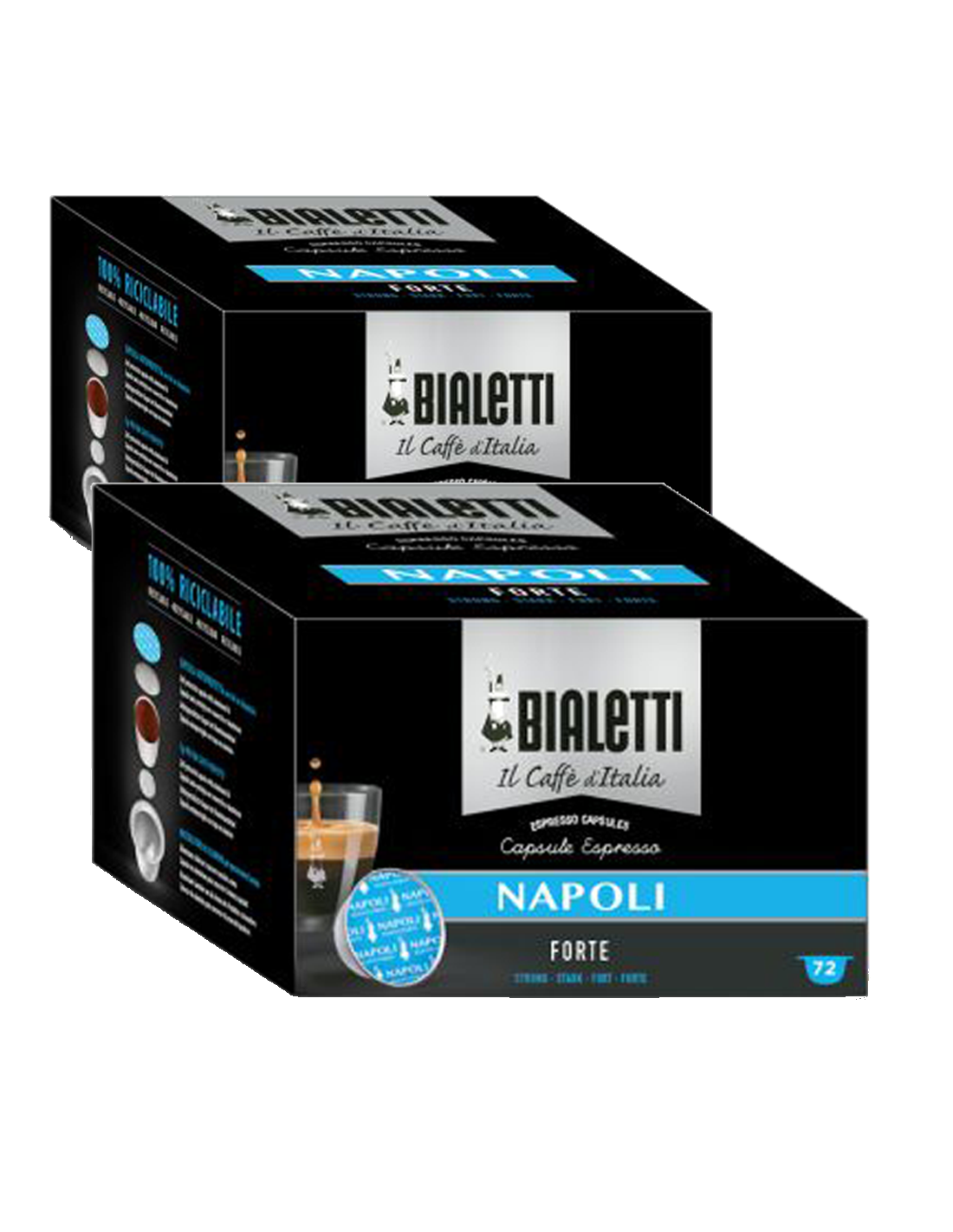 Bialetti Caffè d'Italia Napoli Gusto Forte 144 Capsule Originali - 2X72