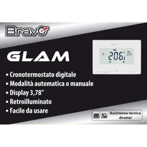 Cronotermostato Digitale da Parete Bravo Glam - Termostato a batteria 2
